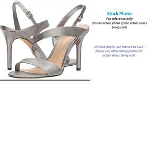 Vince Camuto COSTINA Gunmetal Silver Embossed Sandal Heels